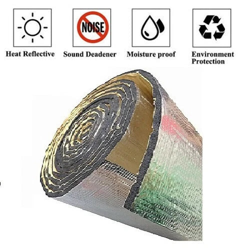 Heat reflective automotive sound deadener with moisture proof and noise reduction features