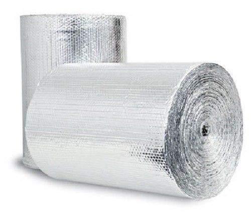 500sqft Double Bubble Foil 4ft x 125ft Reflective Foil Insulation Thermal Barrier R8 with Kit Foil Tape 2"x 180' + Squeegee+Razor